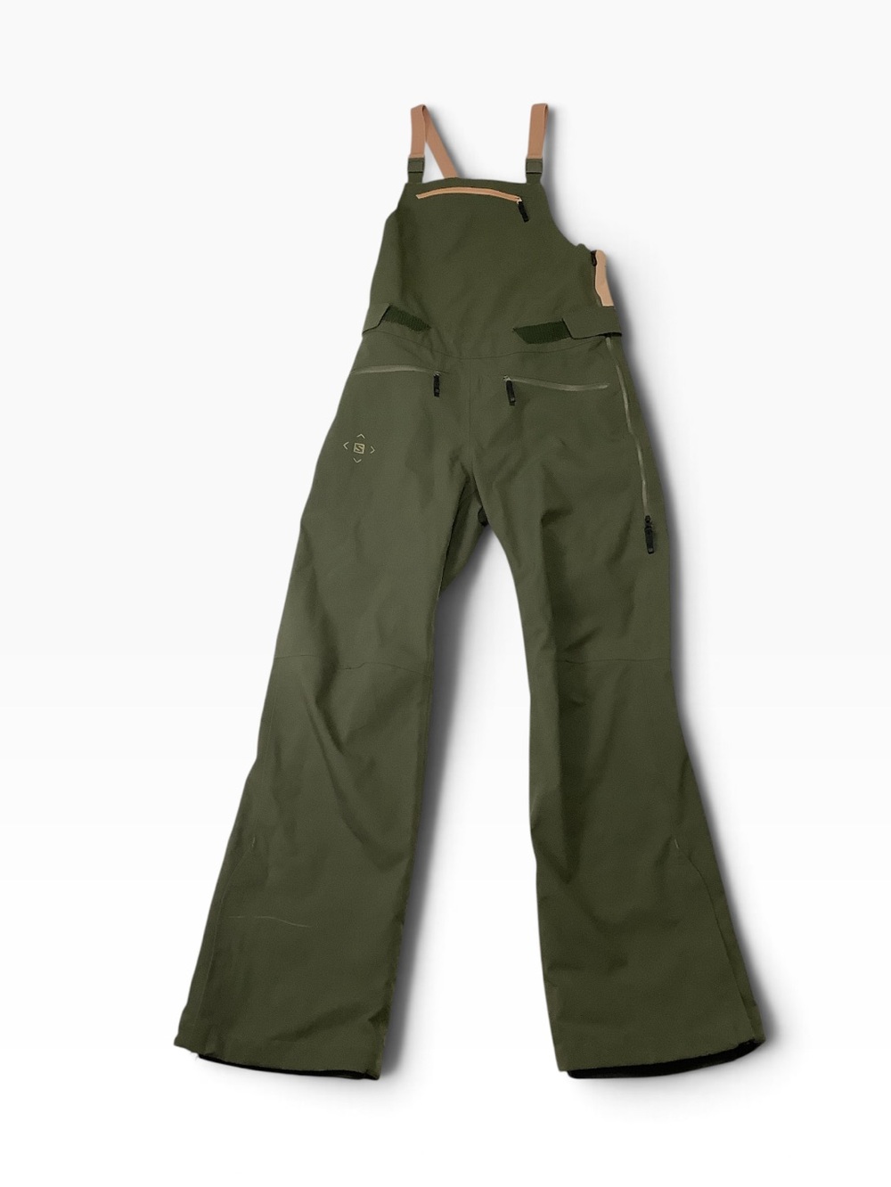 Salomon Absolute 3L Ski Snowboard Bib Pant Sz XS Olive Green